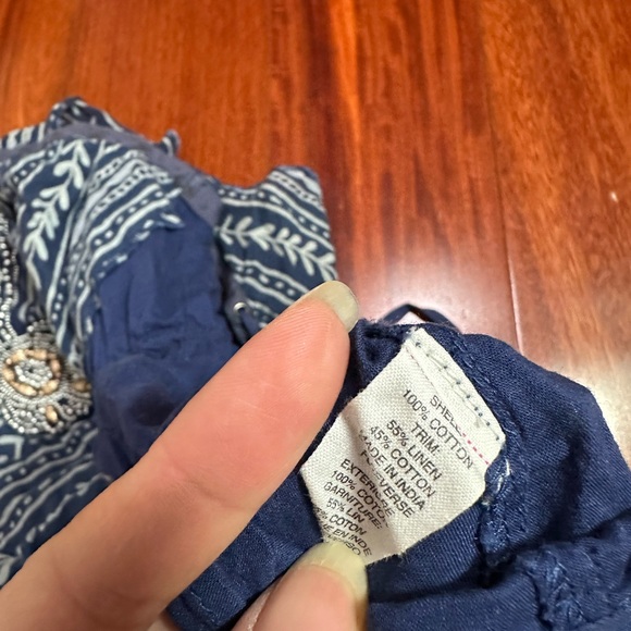 Free People Sleeveless tank top chevron/herringbone, chevron embroidered boho xs - Picture 11 of 11